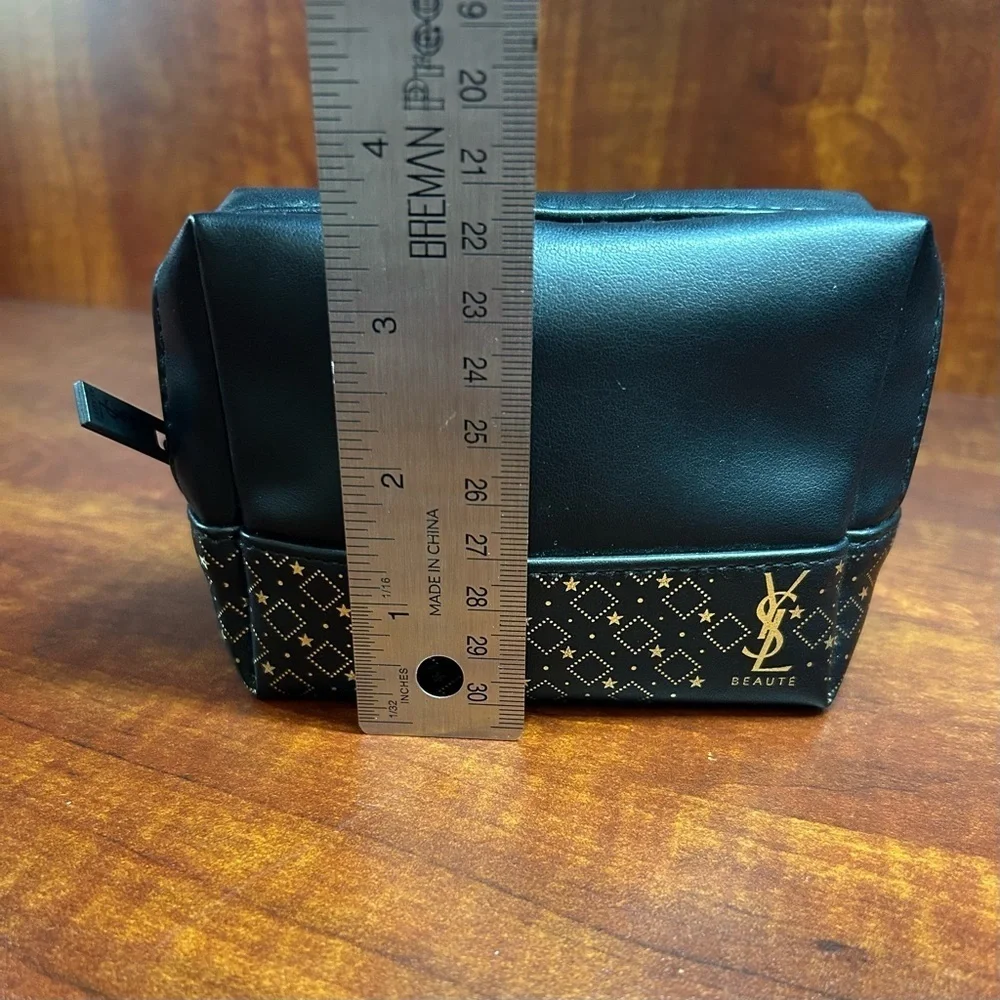 Yves Saint Laurent Black and Gold Cosmetic Bag